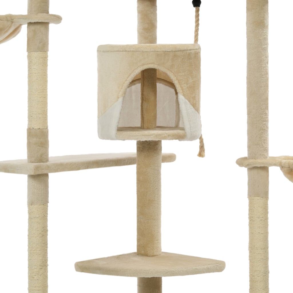 vidaXL Katzen-Kratzbaum Sisal 203 cm Beige und Weiß