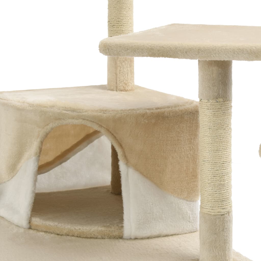 vidaXL Katzen-Kratzbaum Sisal 203 cm Beige und Weiß