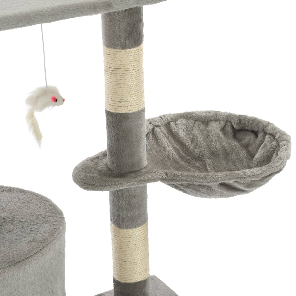 vidaXL Katzen-Kratzbaum mit Sisal-Säulen 138 cm Grau