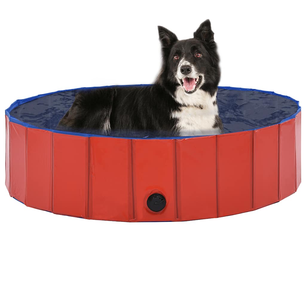 Hundepool Faltbar Rot 80×20 cm PVC