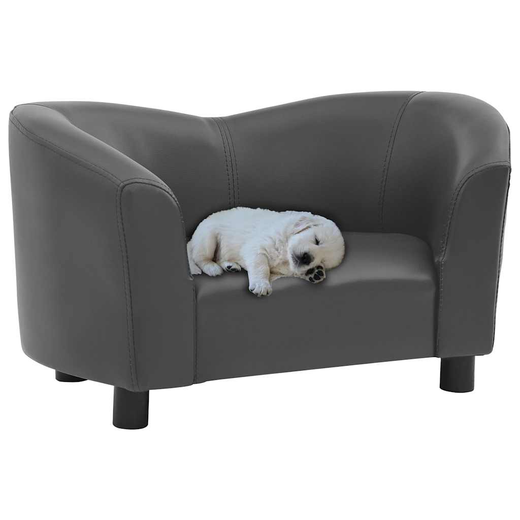 vidaXL Hundesofa Schwarz 67x41x39 cm Kunstleder