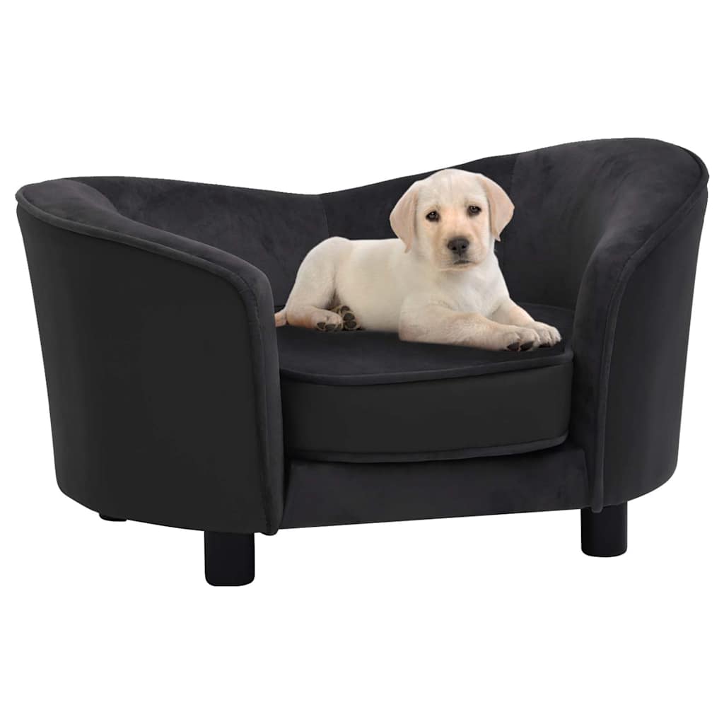 vidaXL Hundesofa Grau 69x49x40 cm Plüsch und Kunstleder