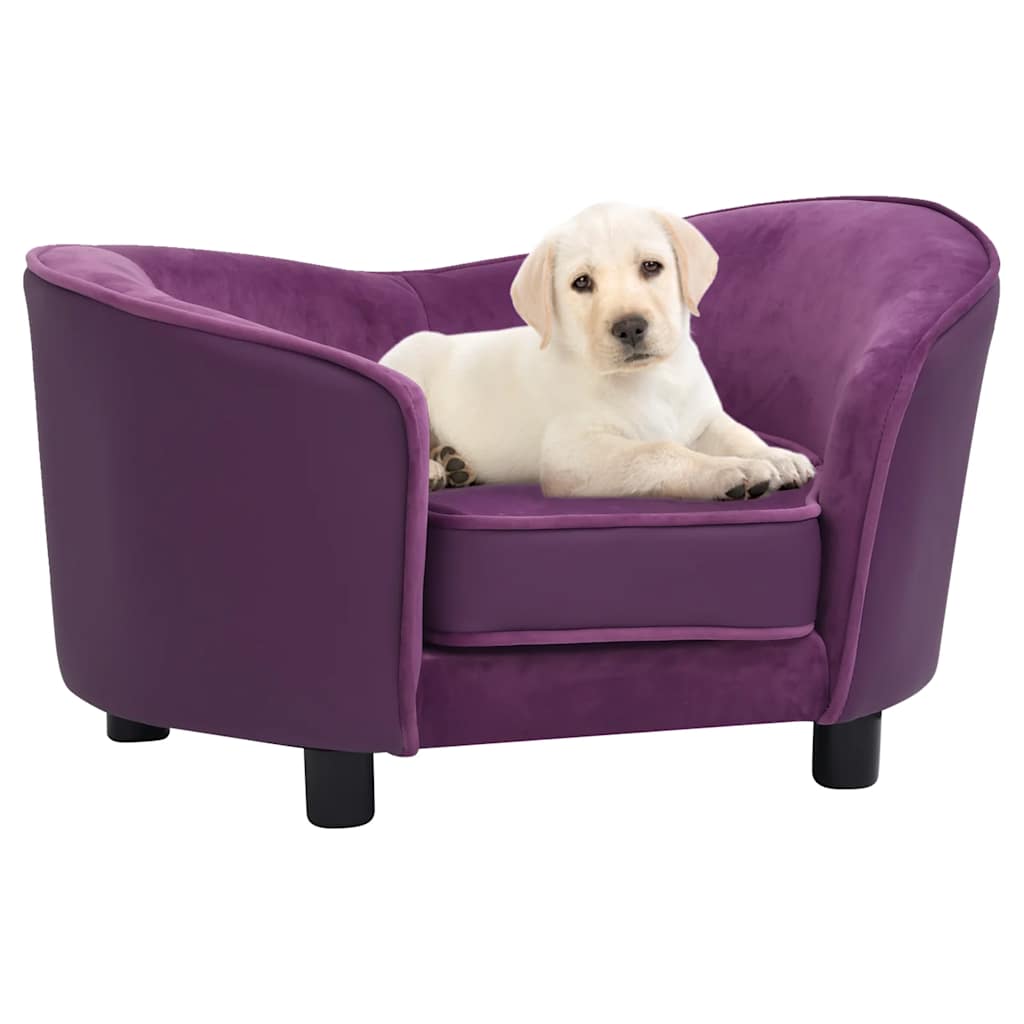 vidaXL Hundesofa Grau 69x49x40 cm Plüsch und Kunstleder