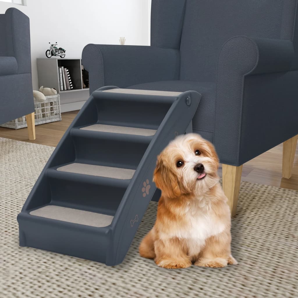 vidaXL Hundetreppe Klappbar Creme 62x40x49,5 cm