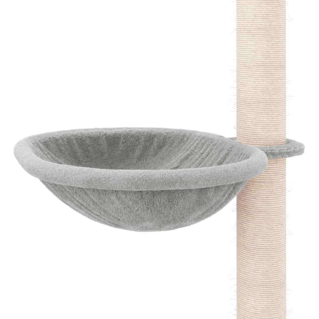 vidaXL Kratzbaum Deckenhoch Hellgrau 263,5-289,5 cm