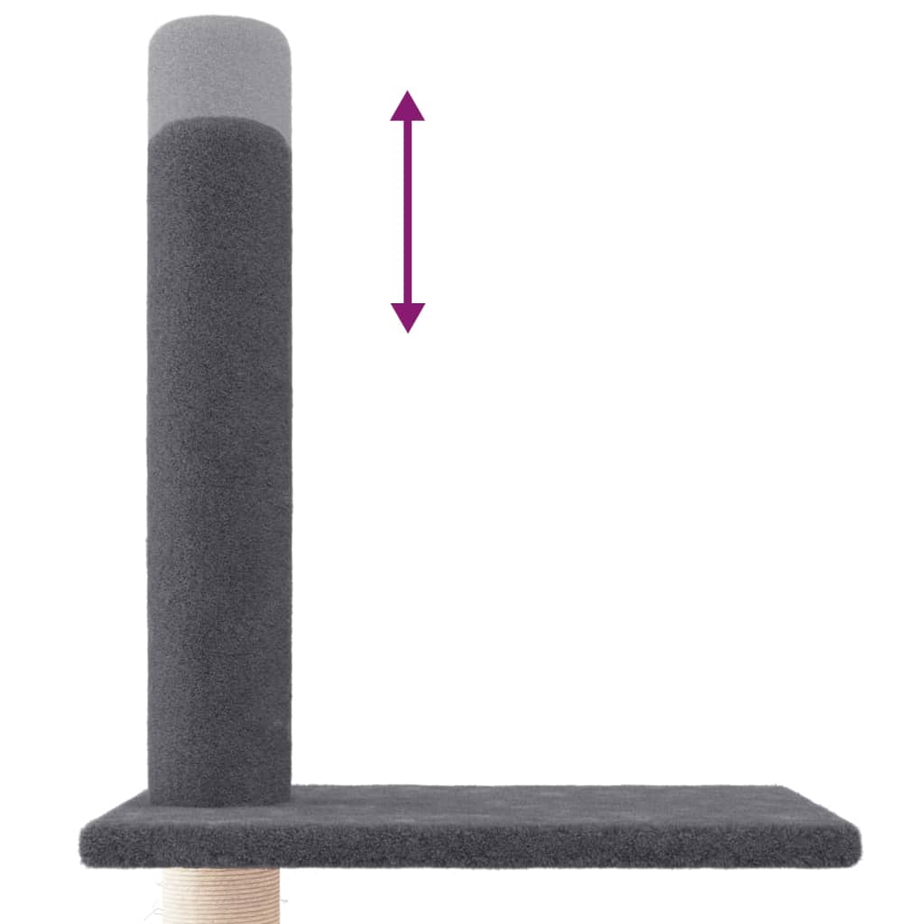 vidaXL Kratzbaum Deckenhoch Dunkelgrau 250,5-276,5 cm