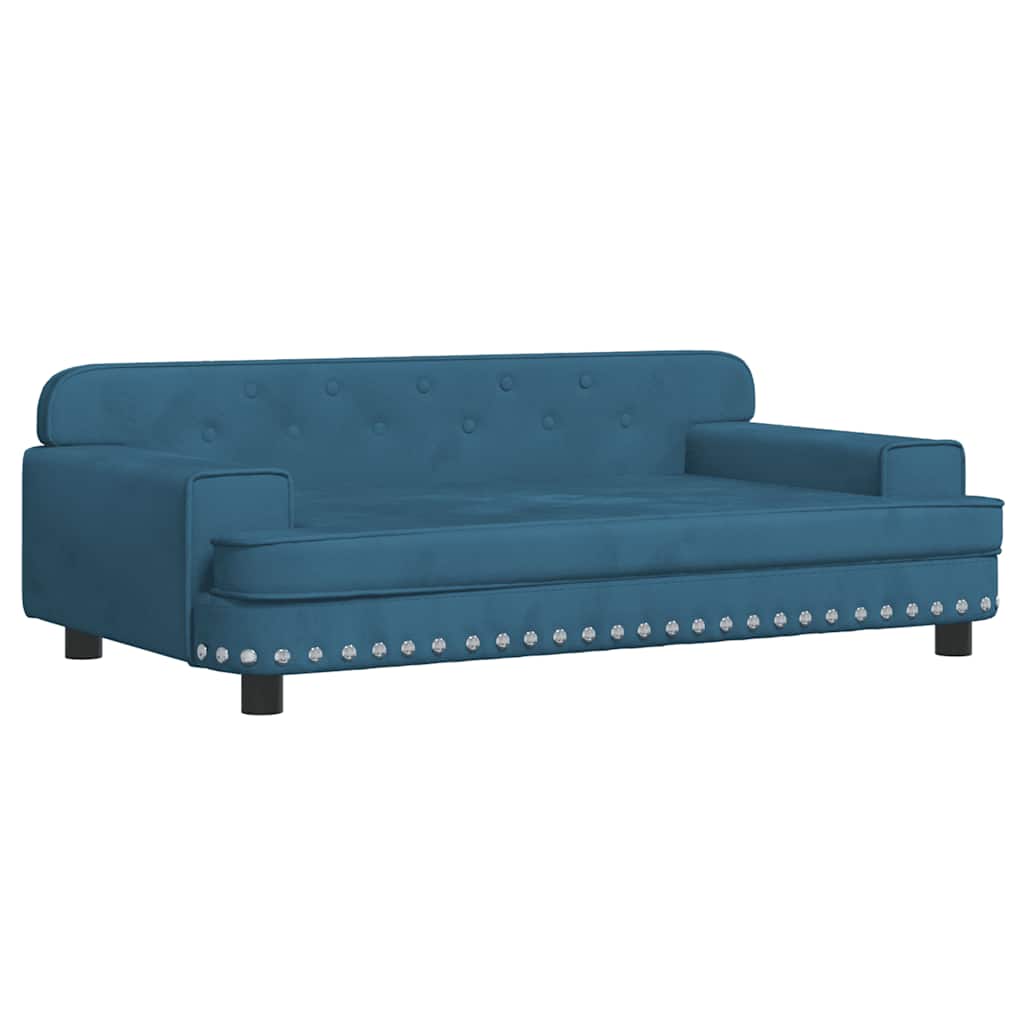 vidaXL Hundebett Blau 90x53x30 cm Samt