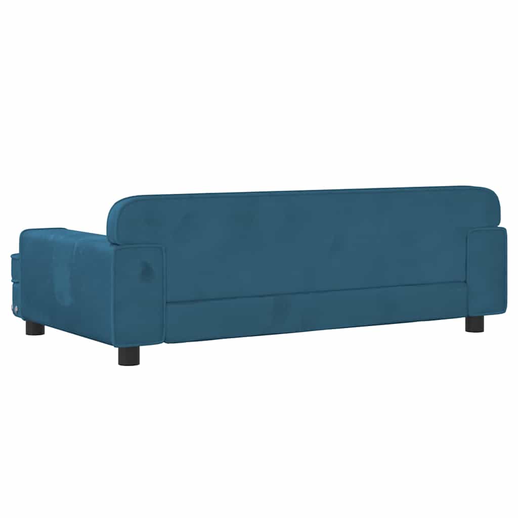 vidaXL Hundebett Blau 90x53x30 cm Samt