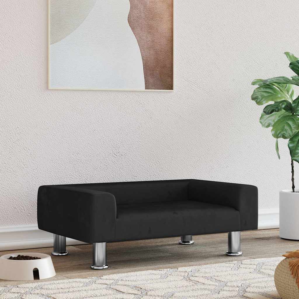 vidaXL Hundebett Blau 70x45x26,5 cm Samt