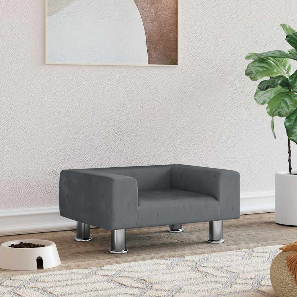 vidaXL Hundebett Blau 70x45x26,5 cm Samt