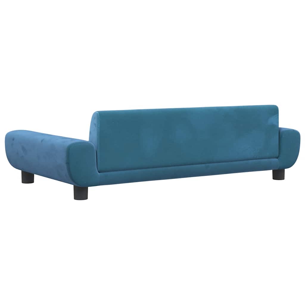vidaXL Hundebett Blau 100x54x33 cm Samt