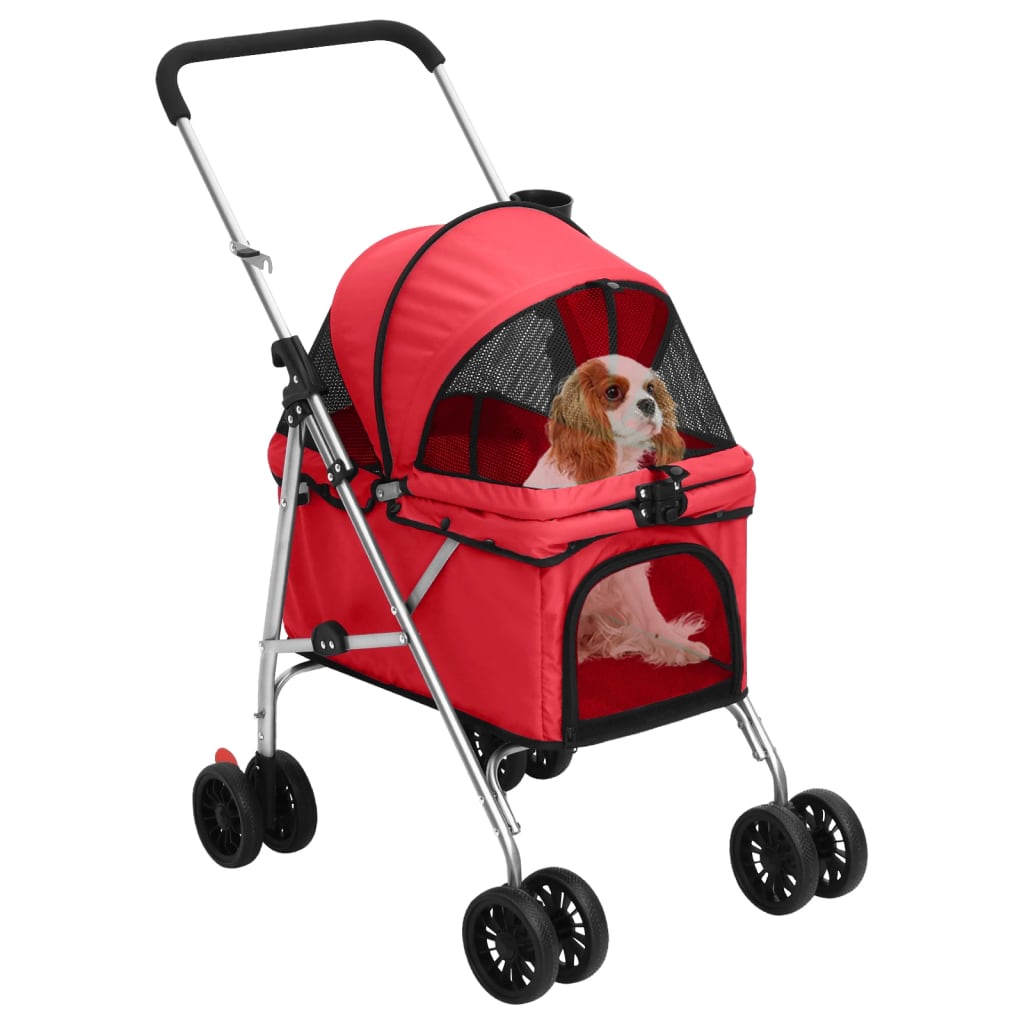 vidaXL Hundewagen Faltbar Rot 76x50x100 cm Oxford-Gewebe