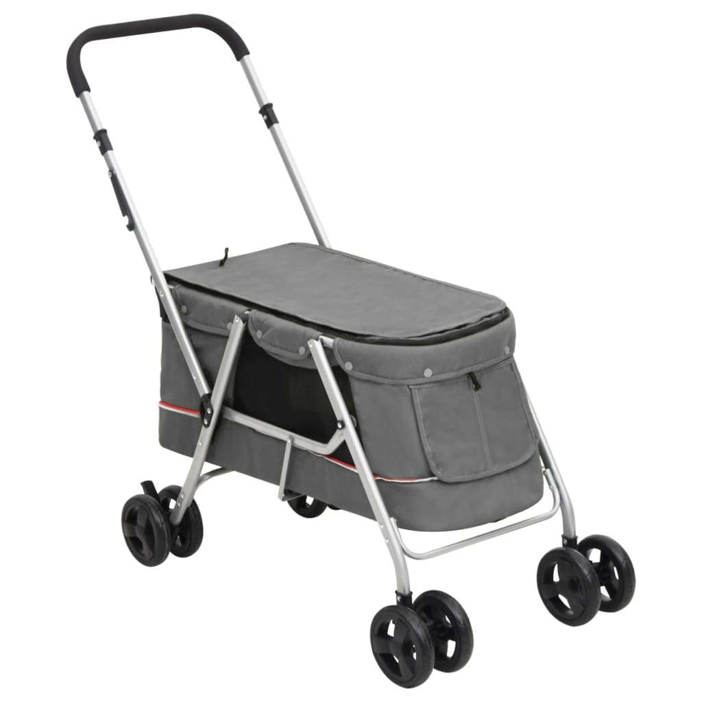 vidaXL Hundewagen Faltbar Schwarz 100x49x96 cm Leinenstoff