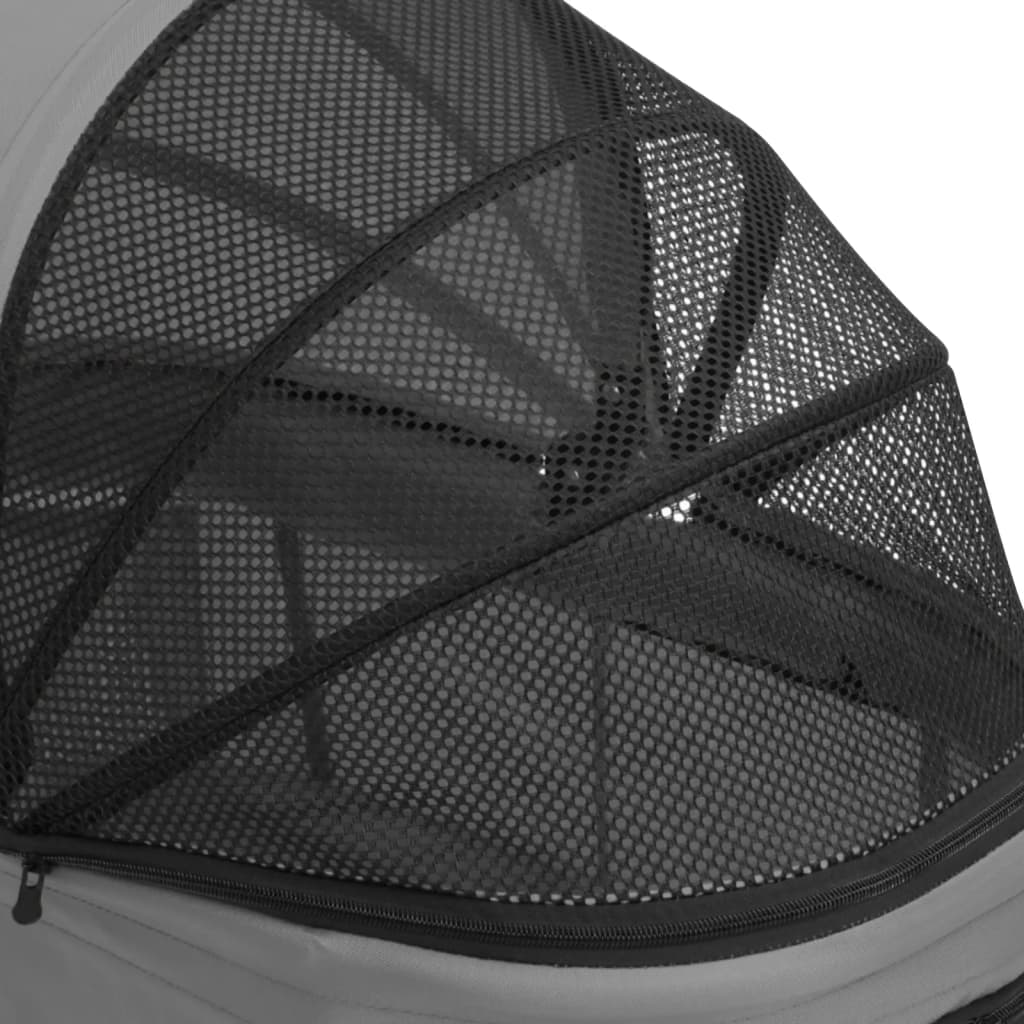 vidaXL Hundewagen für 2 Hunde Faltbar Grau 83x48x97 cm Oxford-Gewebe