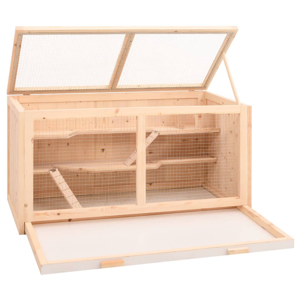 vidaXL Hamsterkäfig 104 x 52 x 54 cm Massivholz Tanne
