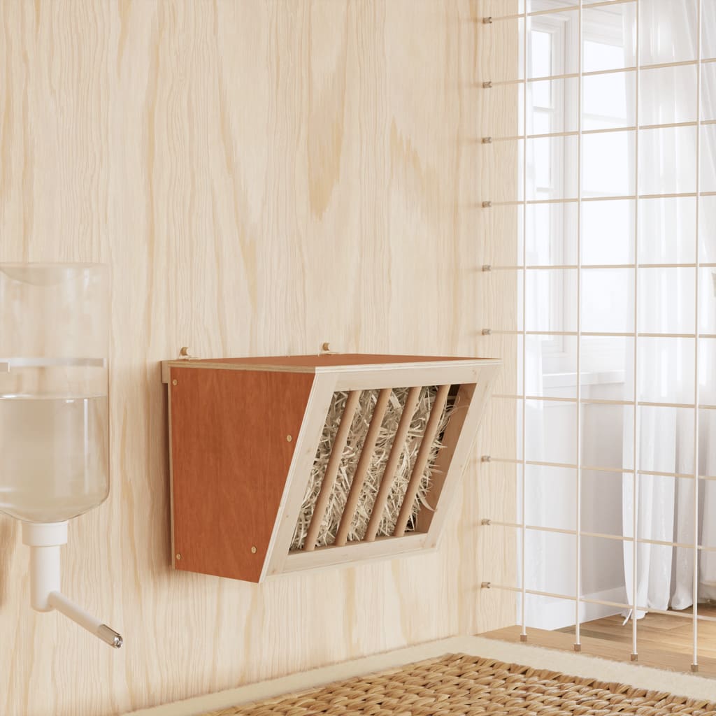 vidaXL Heuraufe für Kaninchen Ø15x25,5 cm Massivholz Tanne