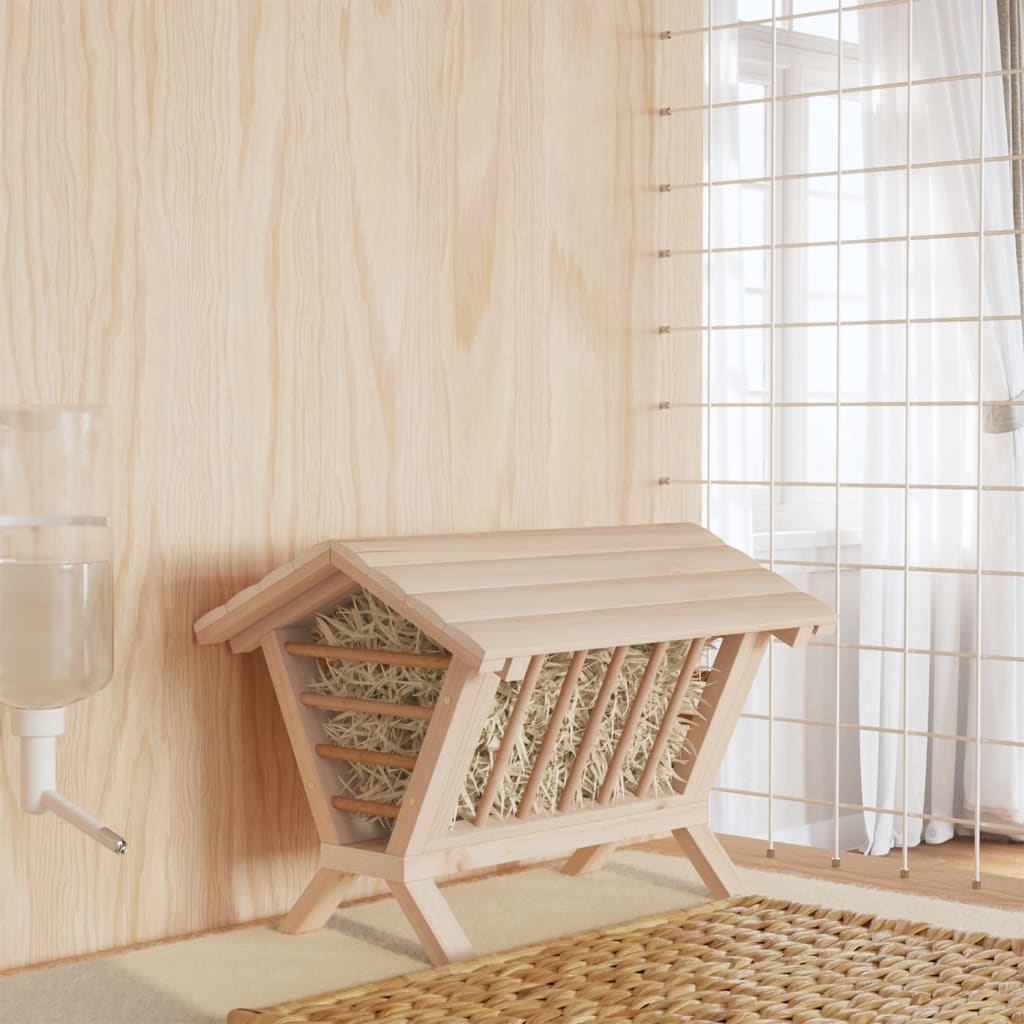 vidaXL Heuraufe für Kaninchen Ø15x25,5 cm Massivholz Tanne