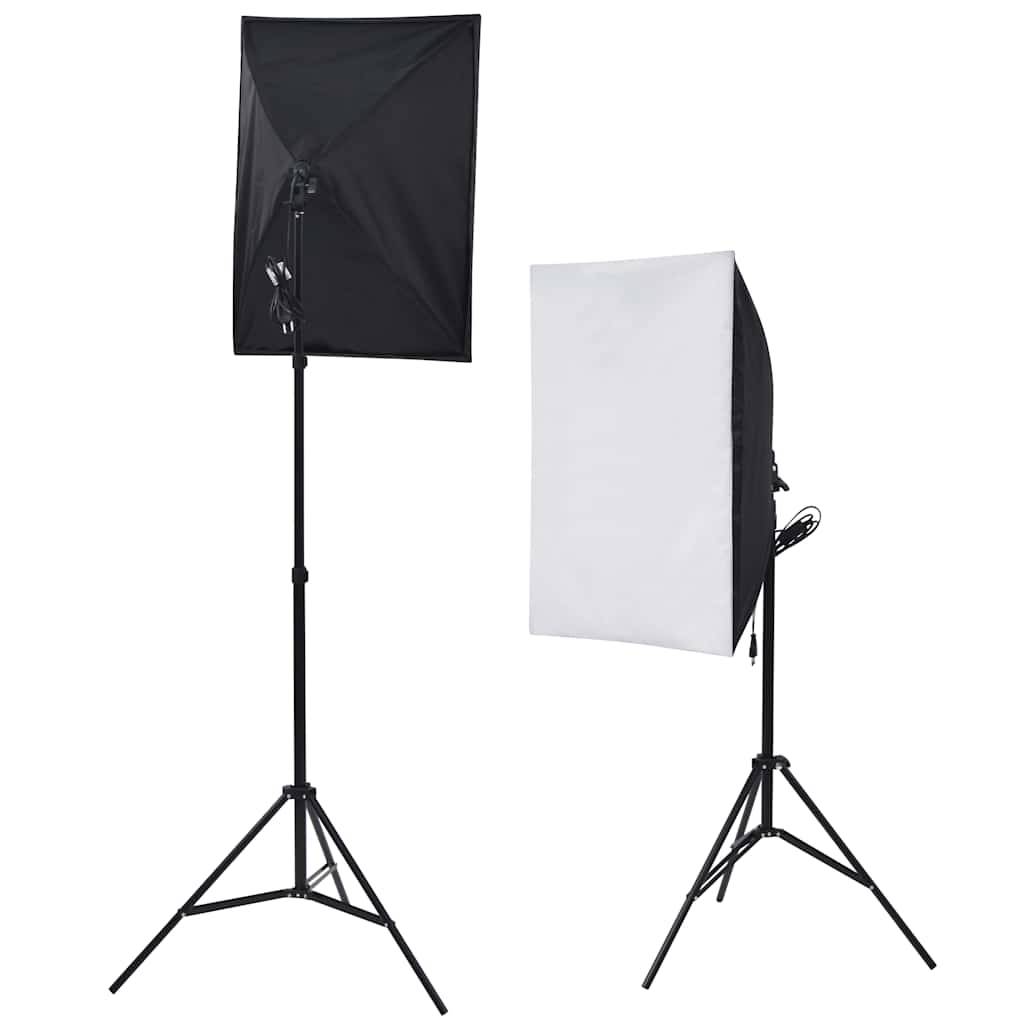 vidaXL Fotostudio-Set 5 farbige Hintergründe & 2 Softboxen