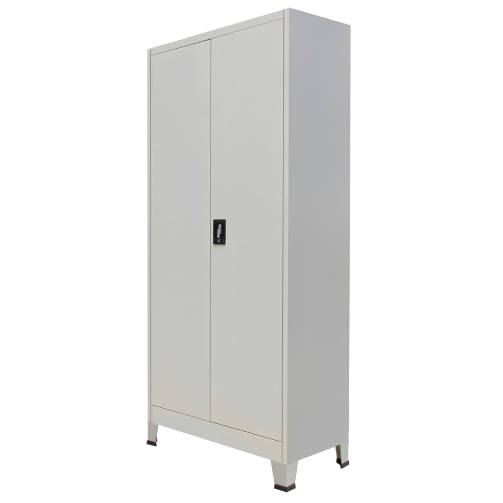vidaXL Büroschrank mit 2 Türen Stahl 90x40x180 cm Grau