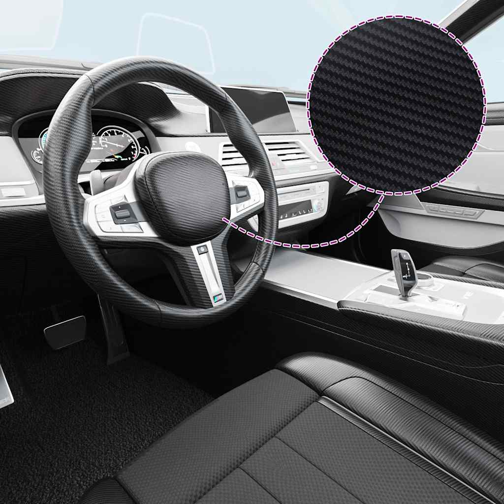 vidaXL Autofolie 3D Schwarz 100x150 cm