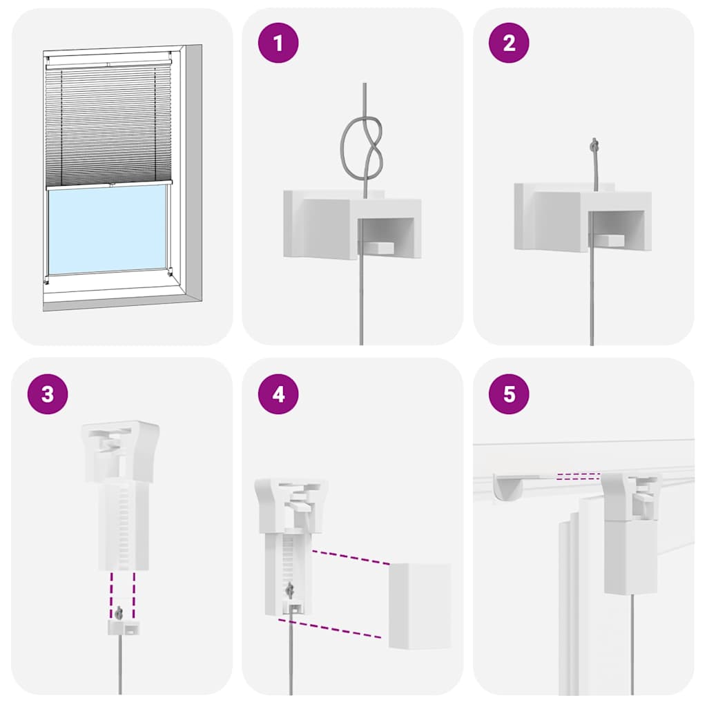 vidaXL Verdunklungsplissee 40×100 cm Weiß