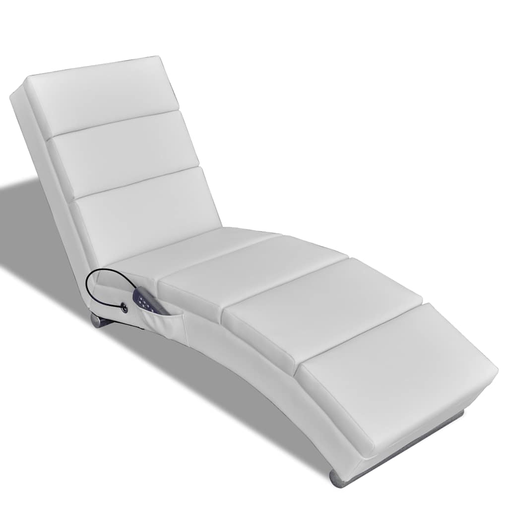 vidaXL Massage-Chaiselongue Schwarz Kunstleder
