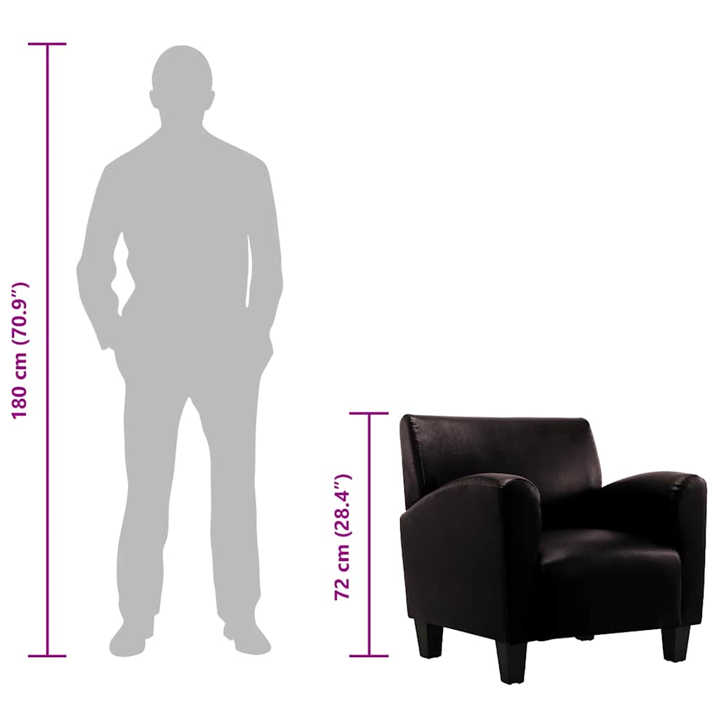 vidaXL Sessel Dunkelbraun Kunstleder