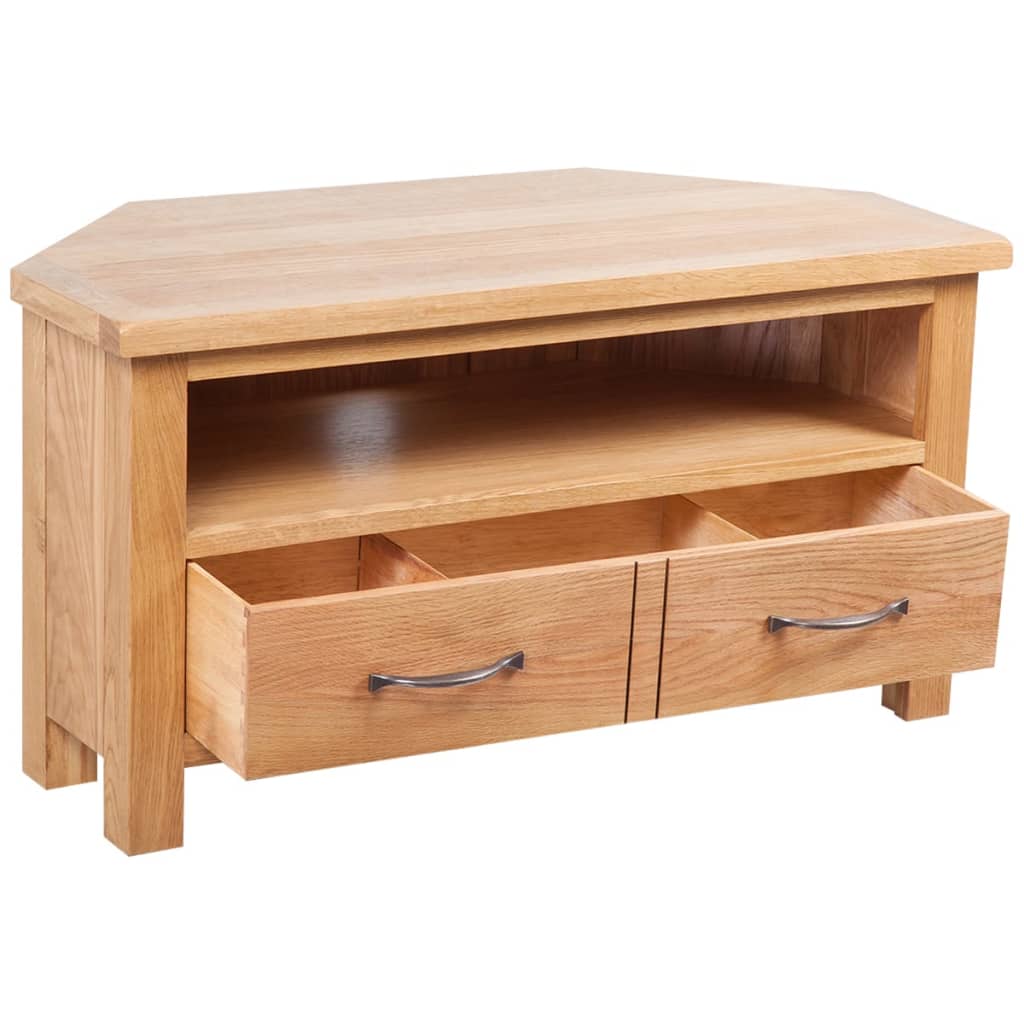 vidaXL TV-Schrank mit Schublade 88x42x46 cm Massivholz Eiche