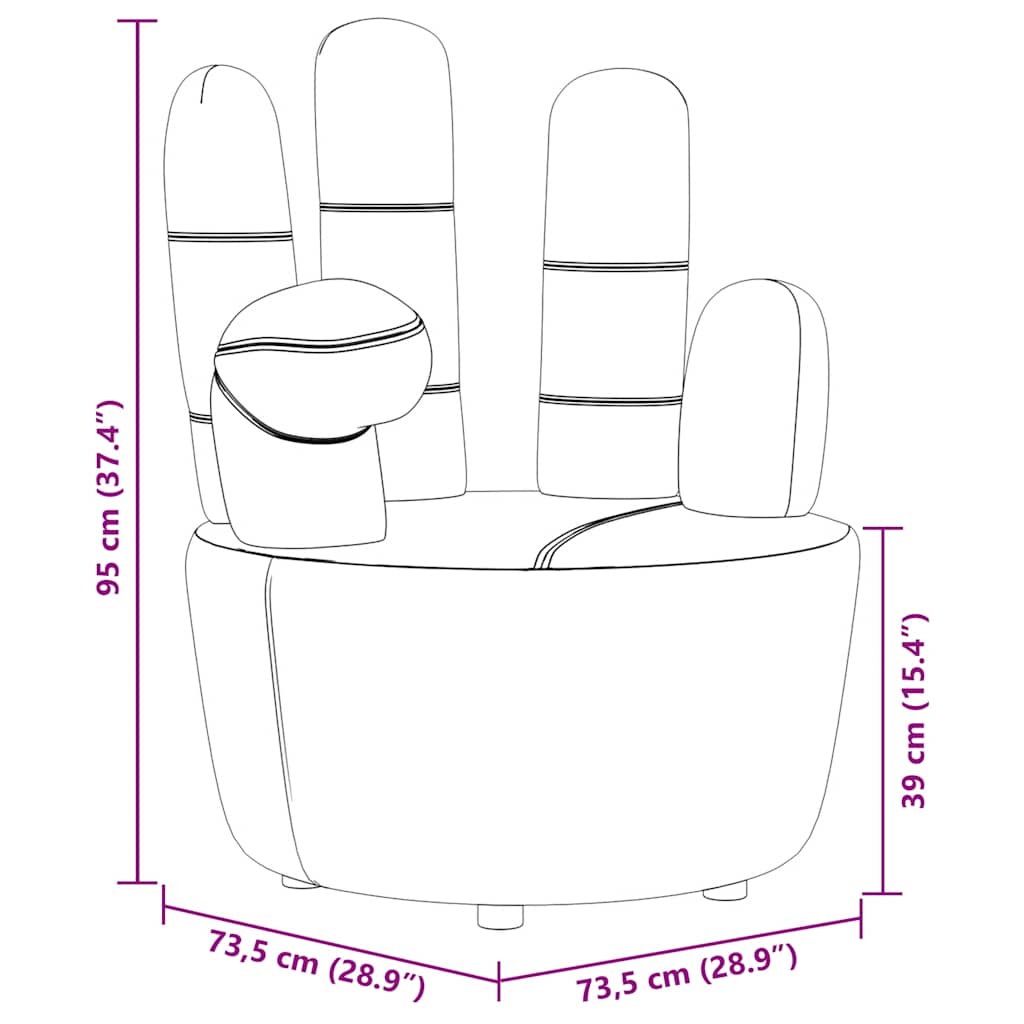vidaXL Sessel in Handform Schwarz Samt