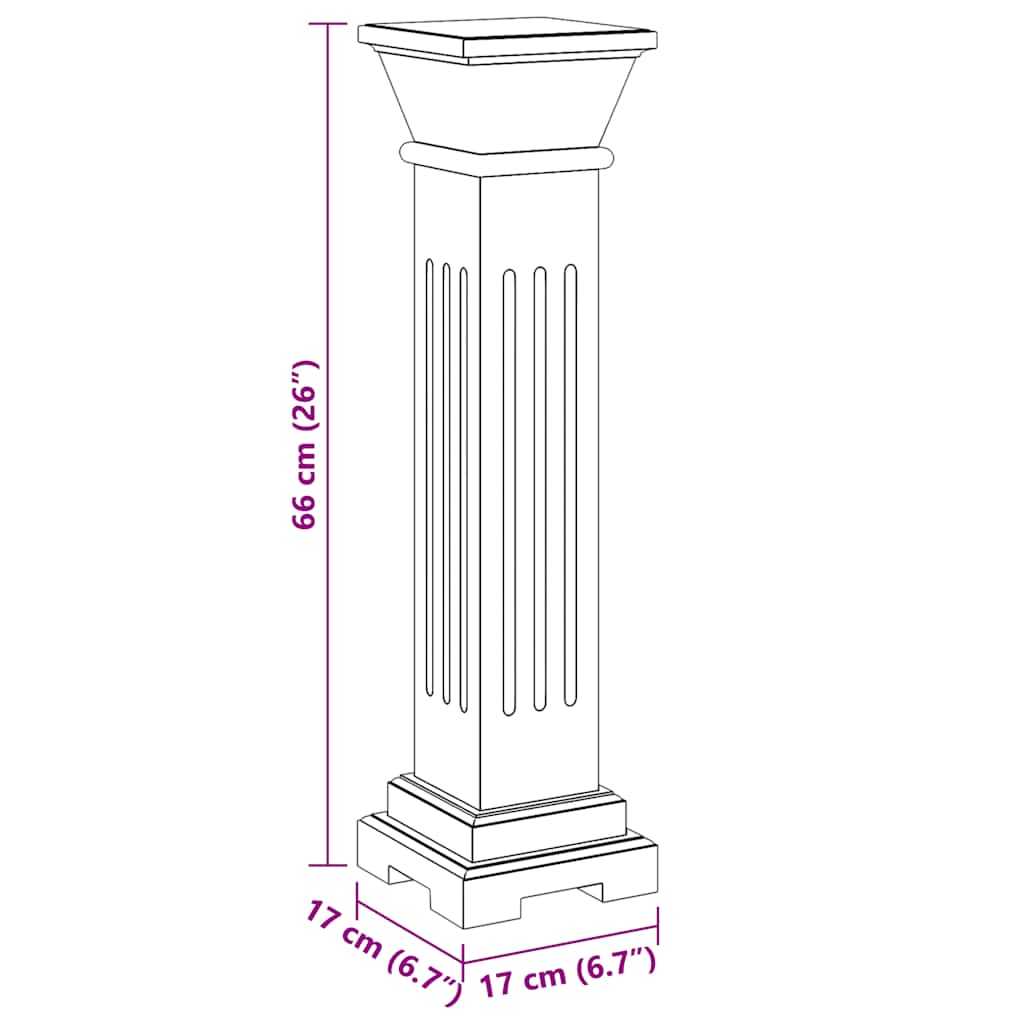 vidaXL Säulen-Pflanzenständer Klassischer Stil Quadratisch MDF