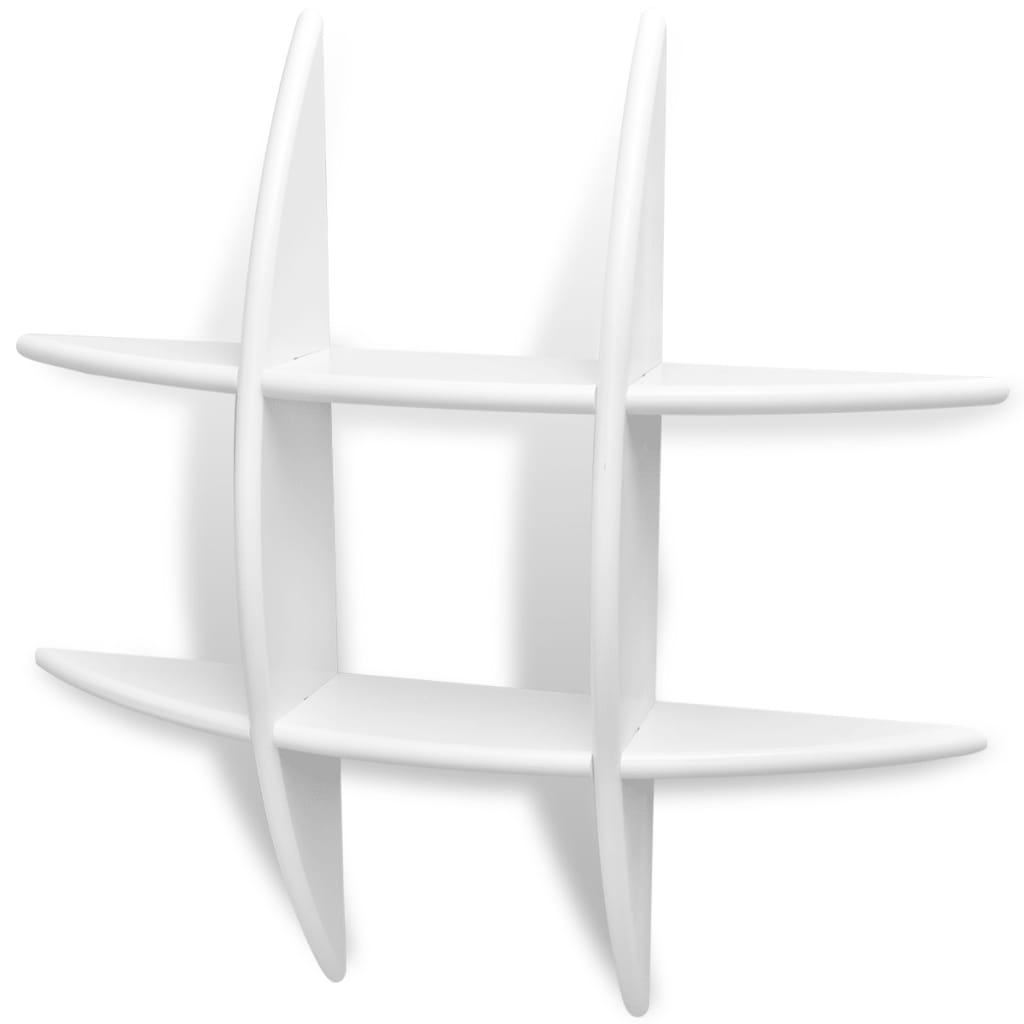 Wandregal für Bücher DVDs MDF Weiß