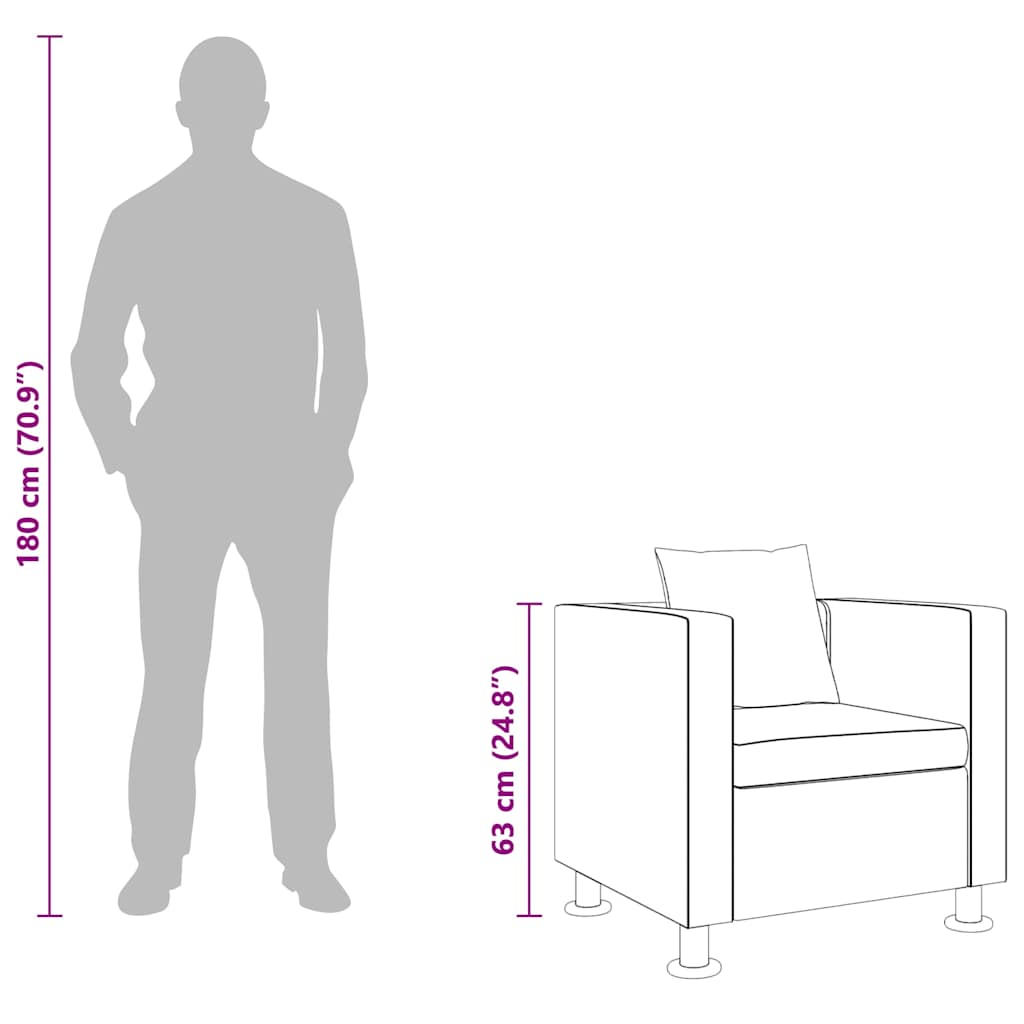 vidaXL Sessel Schwarz Kunstleder