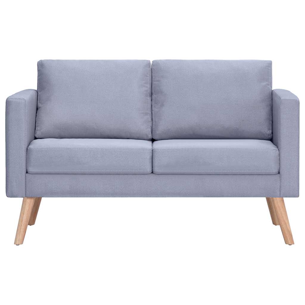 vidaXL Sofa 2-Sitzer Stoff Hellgrau