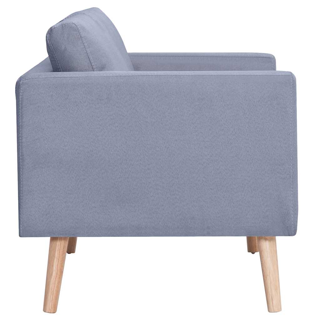 vidaXL Sofa 2-Sitzer Stoff Hellgrau