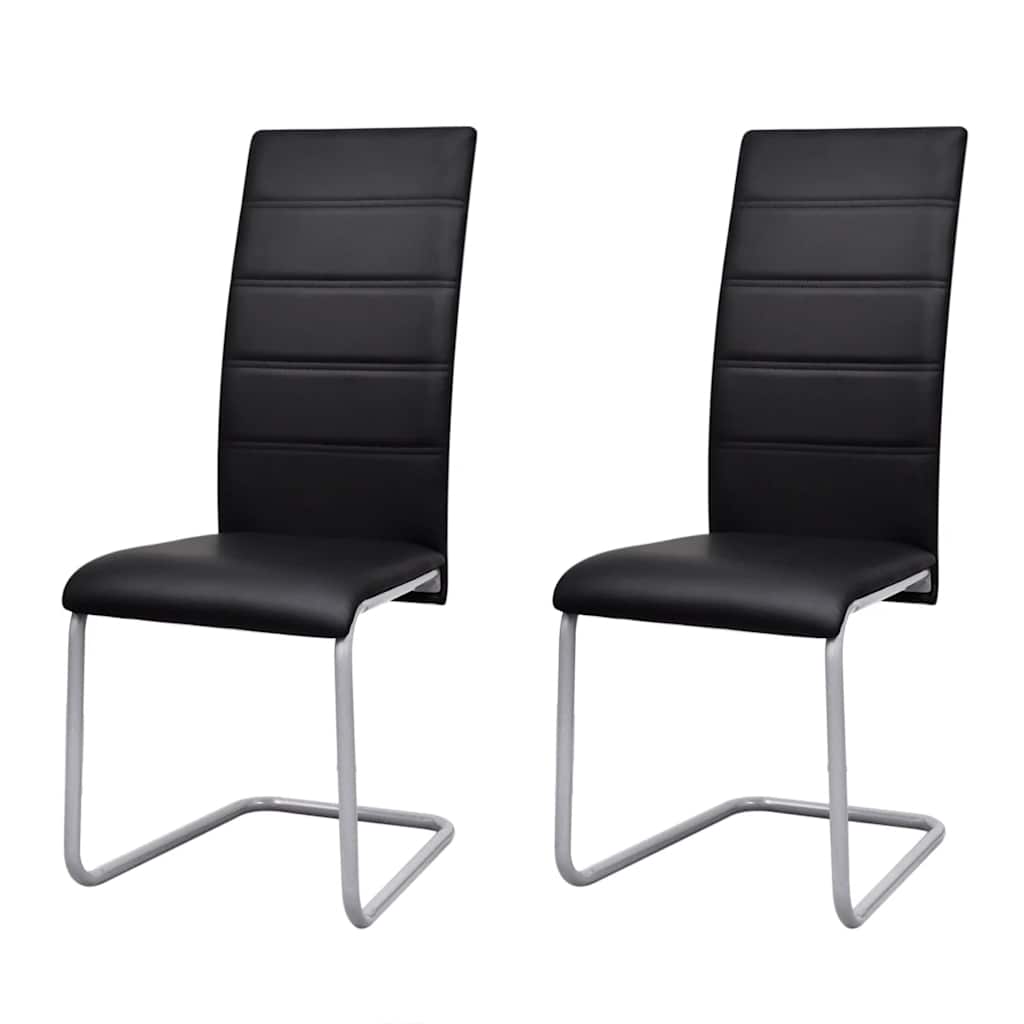 Freischwinger 2 Stk. Weiß Kunstleder