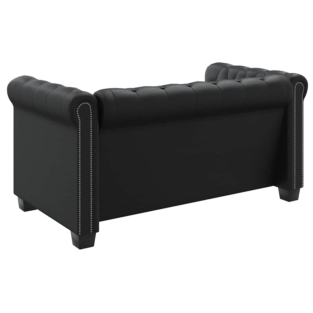 vidaXL Chesterfield-Sofa 2-Sitzer Kunstleder Schwarz