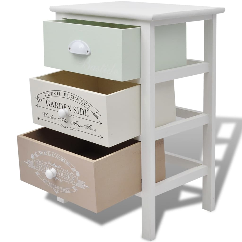 vidaXL Beistellschrank mit 3 Schubladen Französischer Stil Holz