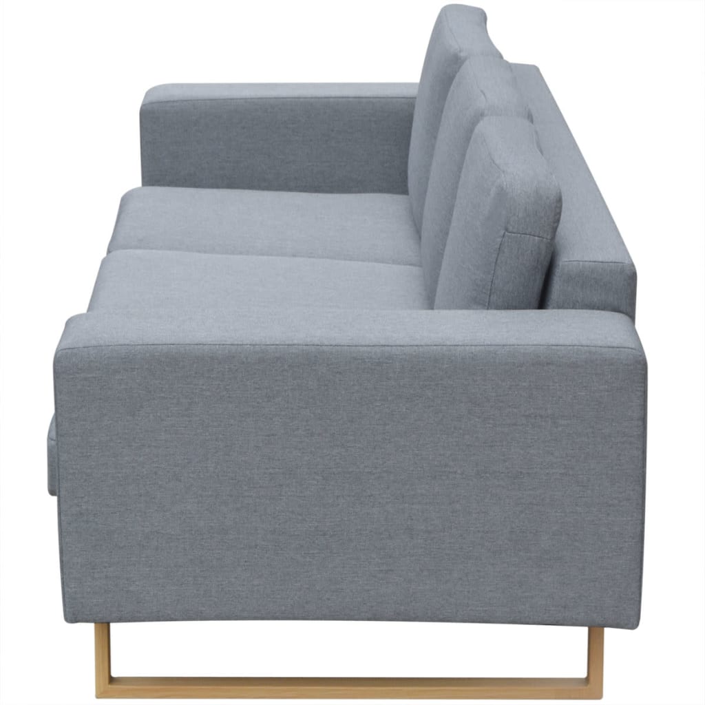 vidaXL Sofa 3-Sitzer Stoff Hellgrau