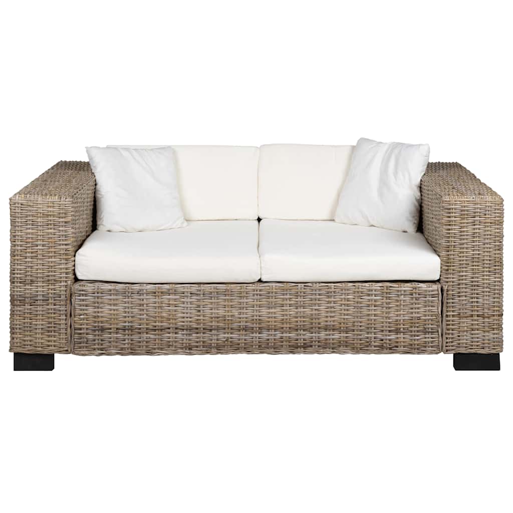 vidaXL 2-Sitzer Sofa Echtes Rattan