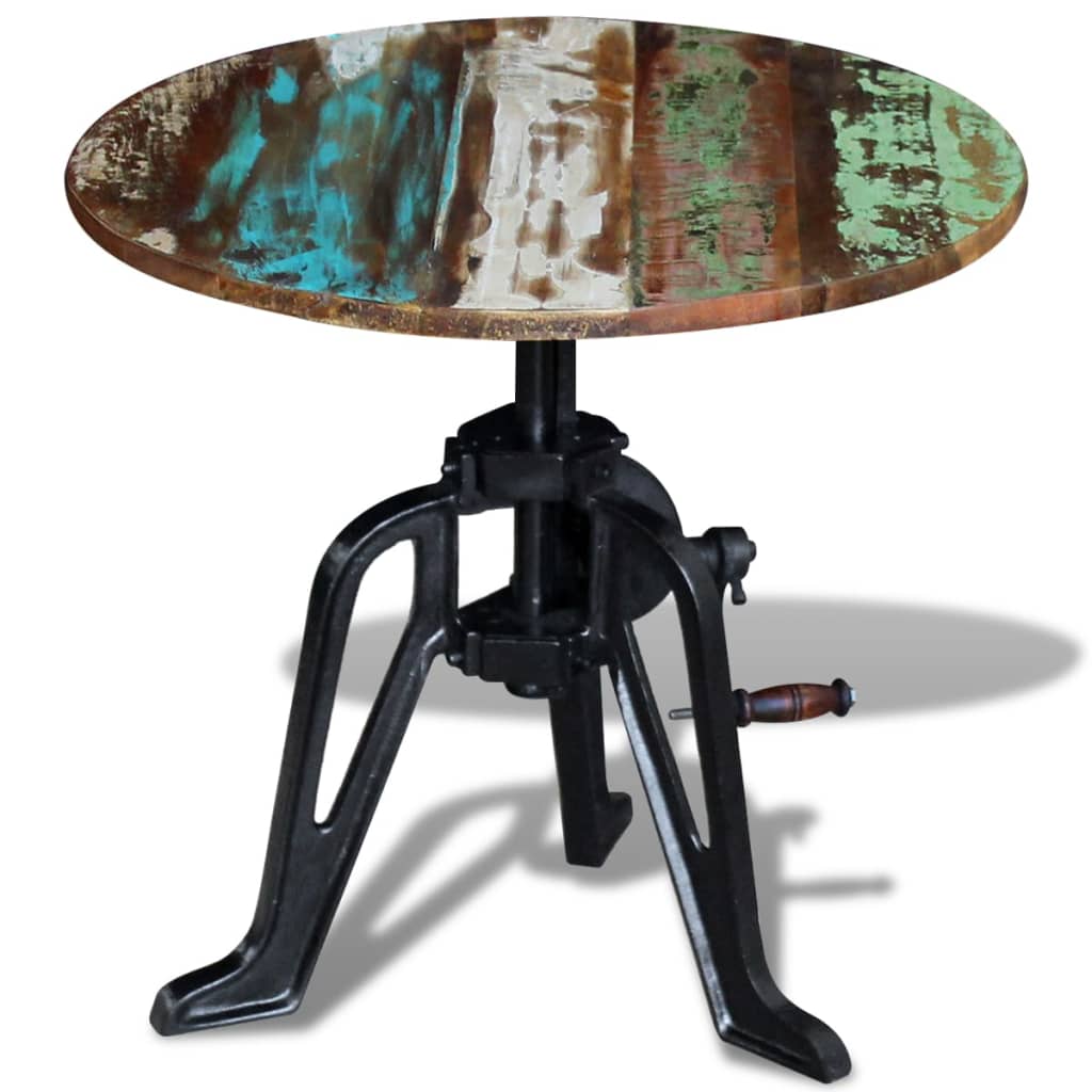 vidaXL Beistelltisch Altholz Gusseisen 60x(42-63) cm