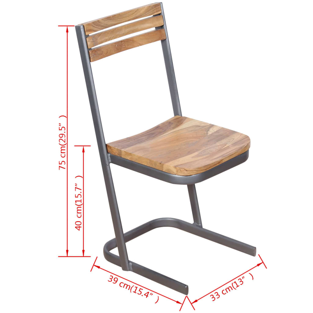 vidaXL Esszimmerstühle 2 Stk. Massivholz Teak