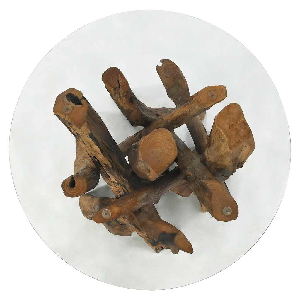 vidaXL Couchtisch Massivholz Teak Treibholz 60 cm