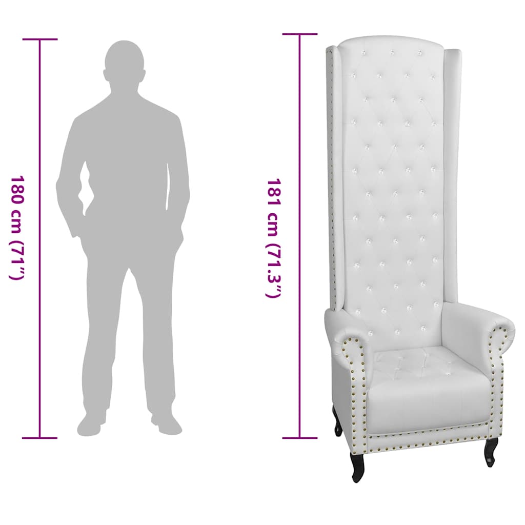 vidaXL Hochlehner-Sessel Weiß Kunstleder