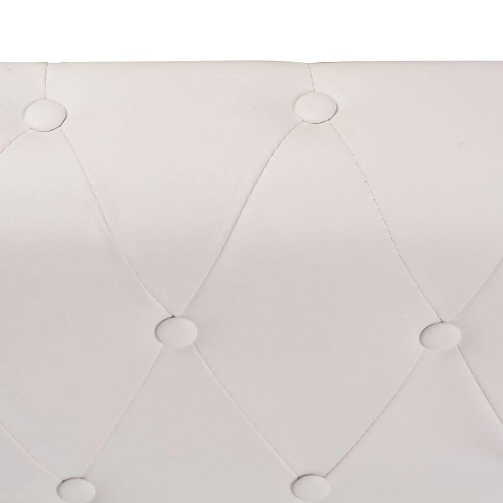 vidaXL Chesterfield-Ecksofa 5-Sitzer Kunstleder Weiß