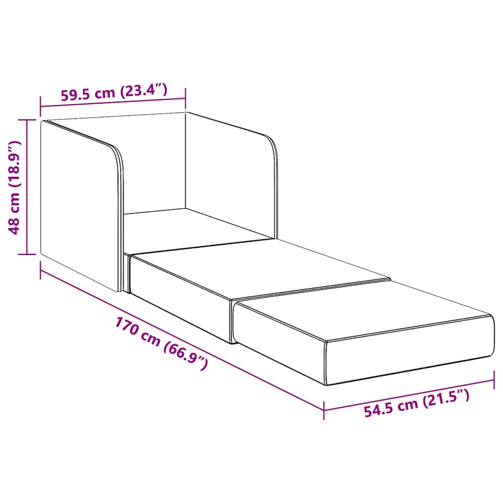 vidaXL Schlafsessel Ausziehbar Hellgrau Stoff