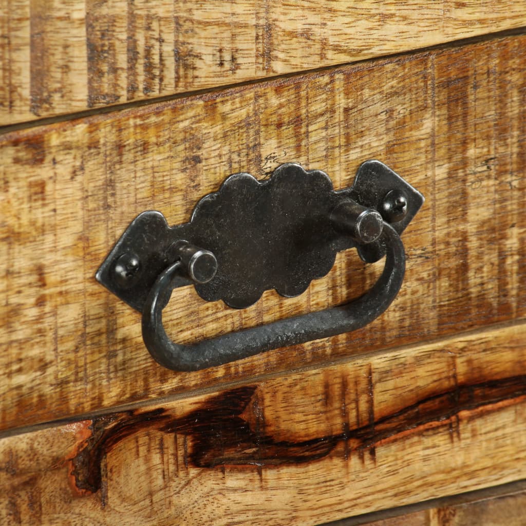 vidaXL Sideboard mit 2 Schubladen und 1 Fach Raues Mangoholz