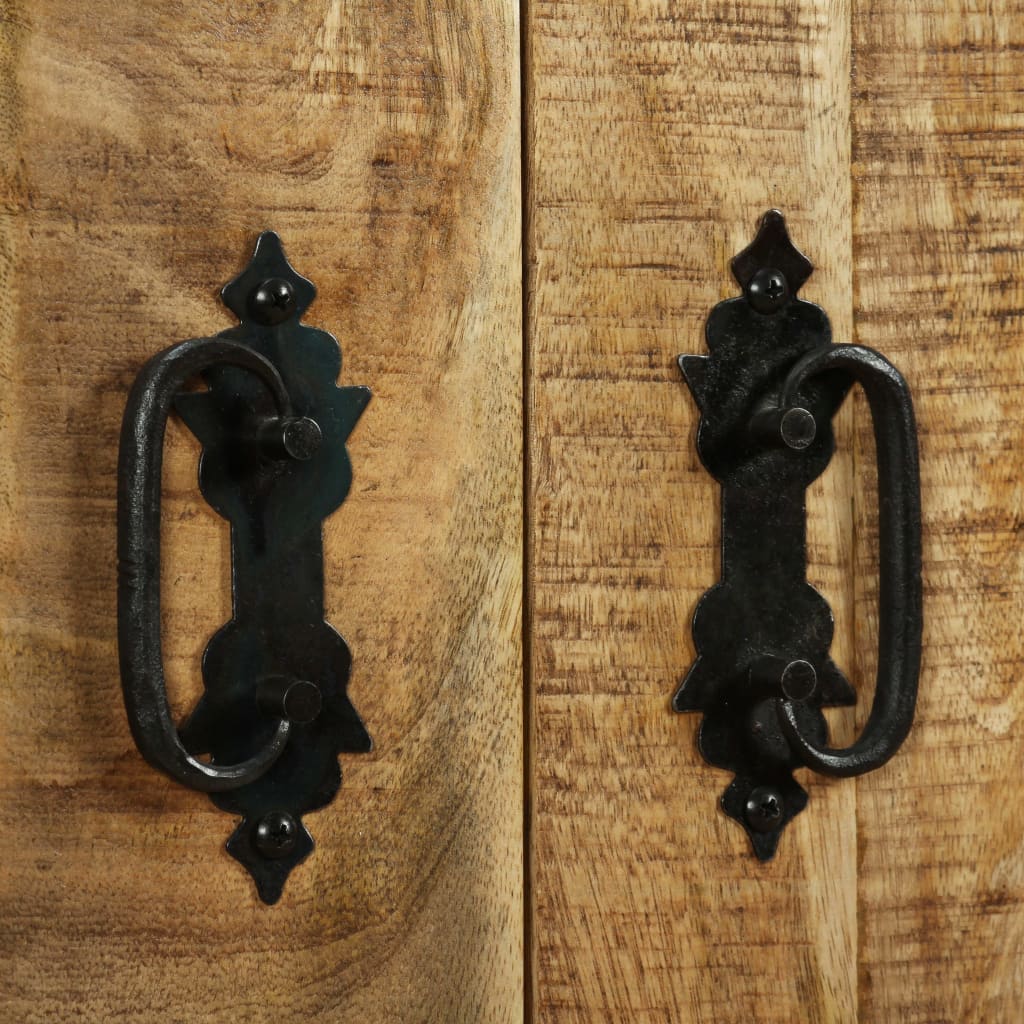 vidaXL Sideboard mit 2 Schubladen und 1 Fach Raues Mangoholz