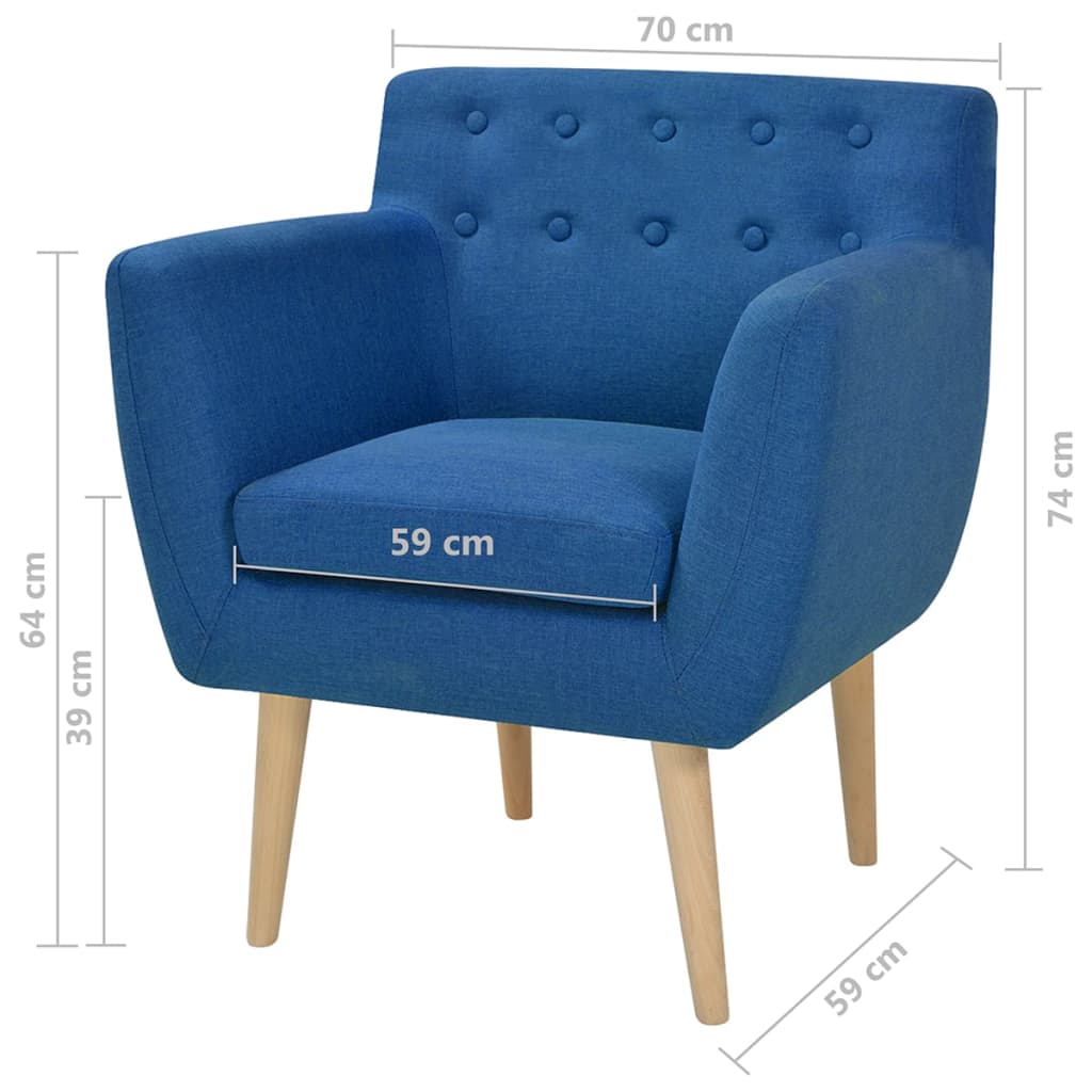 vidaXL Sessel Blau Stoff