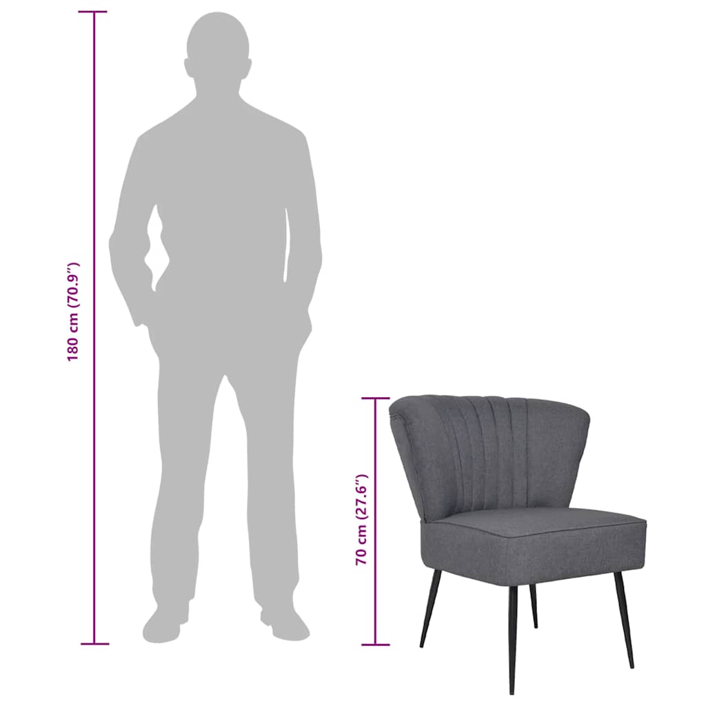 vidaXL Cocktailsessel Dunkelgrau Stoff