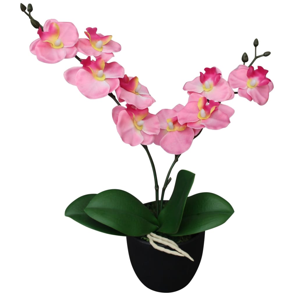 vidaXL Künstliche Orchidee mit Topf 30 cm Weiß